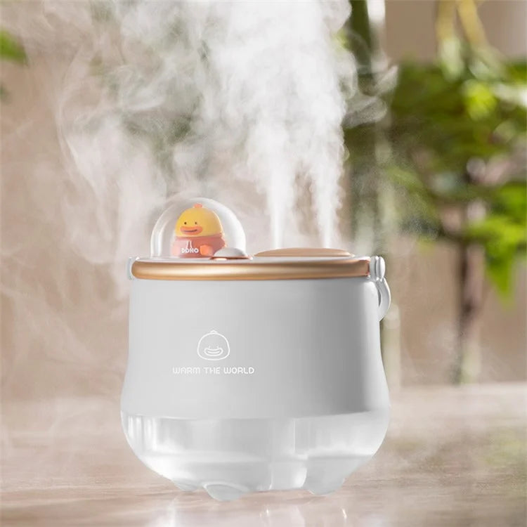 ICARER FAMILY Dual Spray Outlet Portable Humidifier Built-in 1200mAh Battery Desktop Mist Diffuser