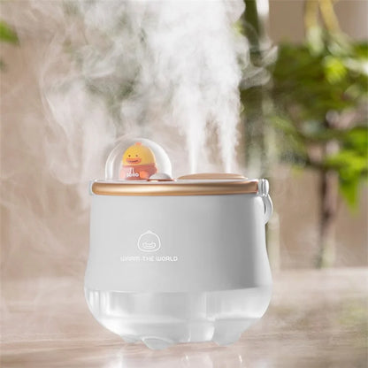 ICARER FAMILY Dual Spray Outlet Portable Humidifier Built-in 1200mAh Battery Desktop Mist Diffuser