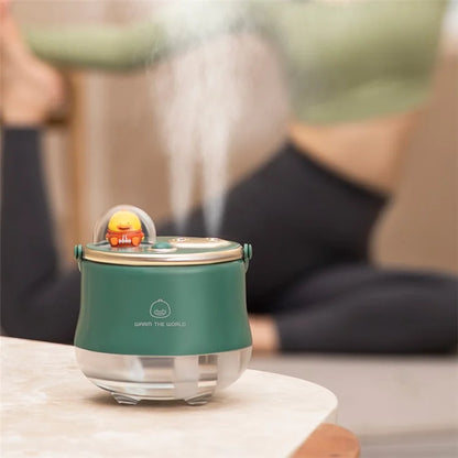 ICARER FAMILY Dual Spray Outlet Portable Humidifier Built-in 1200mAh Battery Desktop Mist Diffuser