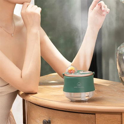 ICARER FAMILY Dual Spray Outlet Portable Humidifier Built-in 1200mAh Battery Desktop Mist Diffuser