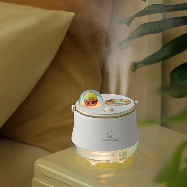 ICARER FAMILY Dual Spray Outlet Portable Humidifier Built-in 1200mAh Battery Desktop Mist Diffuser