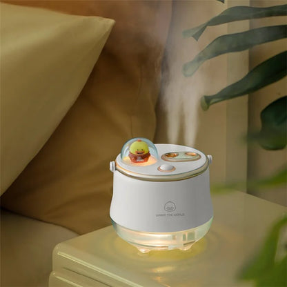 ICARER FAMILY Dual Spray Outlet Portable Humidifier Built-in 1200mAh Battery Desktop Mist Diffuser