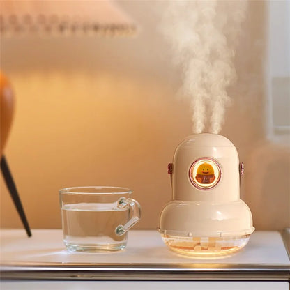 ICARER FAMILY IF-JS01 Cartoon Design Dual Spray Outlet Humidifier Rechargeable Desktop Mist Diffuser