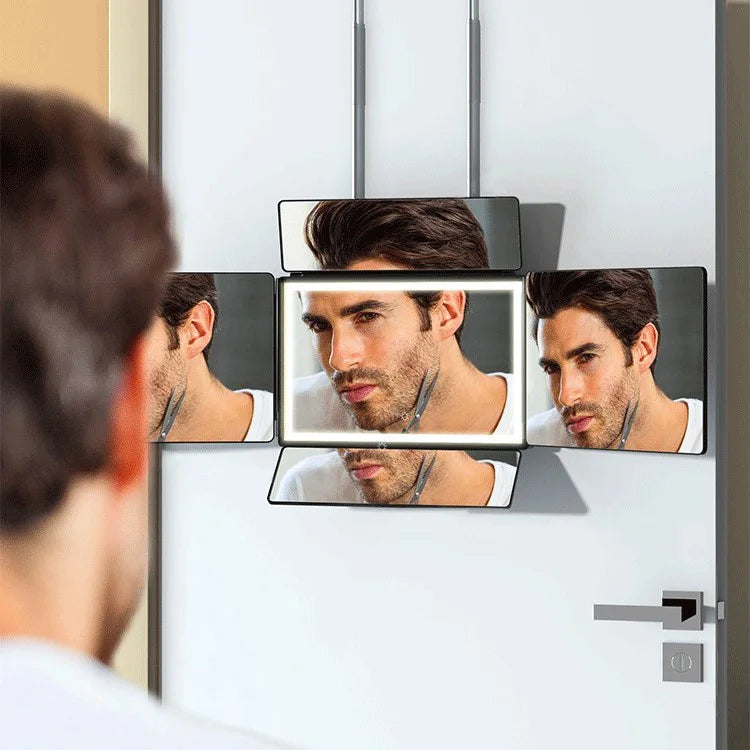 92LED Portable Folding Five-sided LED Makeup Mirror Dimmable LED Light Hairdressing Mirror