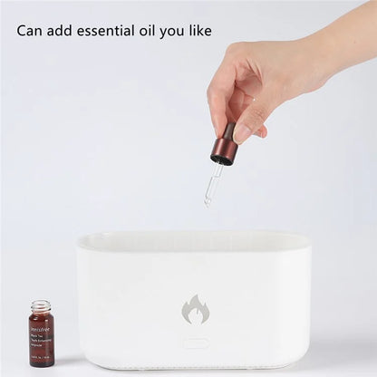 XF06 Simulation Flame Light USB Humidifier Home Desktop Aromatherapy Mist Diffuser