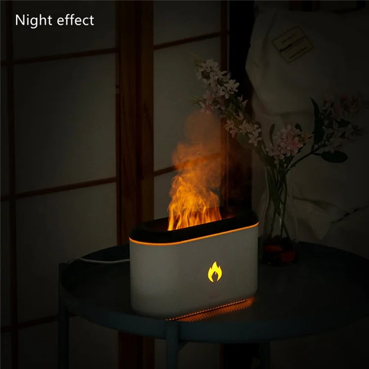 XF06 Simulation Flame Light USB Humidifier Home Desktop Aromatherapy Mist Diffuser