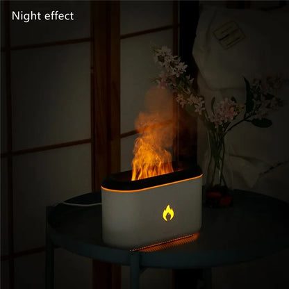 XF06 Simulation Flame Light USB Humidifier Home Desktop Aromatherapy Mist Diffuser