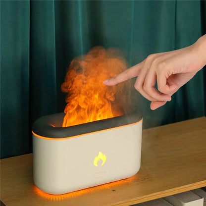 XF06 Simulation Flame Light USB Humidifier Home Desktop Aromatherapy Mist Diffuser