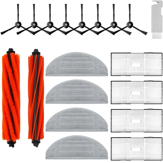 18Pcs / Set Accessories for Roborock S8 / S8+ / S8 Pro Ultra Sweeping Robot Filters Main Brush Mop Cloth Side Brushes Kit