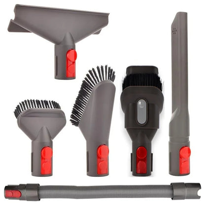 For Dyson V15 / V12 / V11 / V10 / V8 / V7 6Pcs / Set Vacuum Cleaner Crevice Cleaning Nozzle Soft Hard Brush Hose Accessories