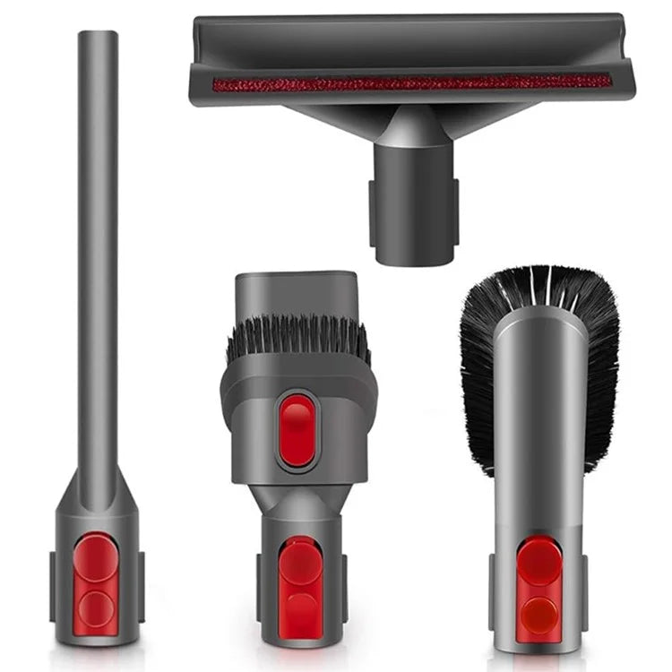 For Dyson V15 / V12 / V11 / V10 / V8 / V7 4Pcs / Set Accessories Vacuum Cleaner Hard Soft Brush + Crevice Cleaning Nozzle + Mattress Suction Head