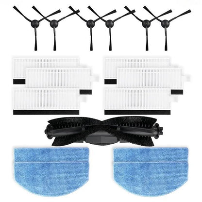 For Tikom G8000Pro / G8000 / Honiture G20 Pro / G20 Sweeping Robot Main Brush Side Brush Filter Rag 17Pcs / Set Accessories