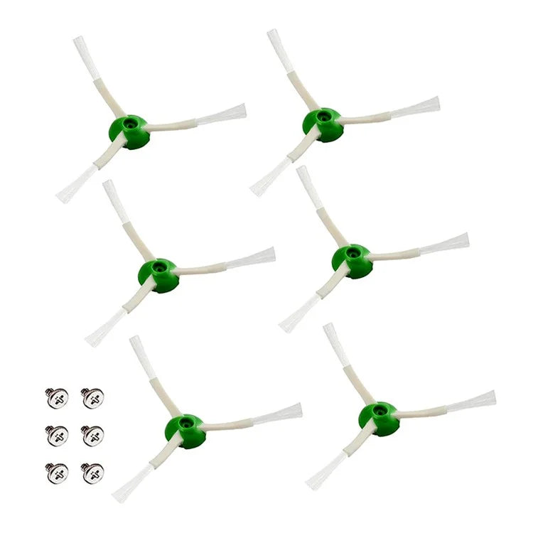 JUNSUNMAY 6Pcs Triangle Side Brushes for iRobot Roomba I / E / J Series Sweeping Robot Replacement Part