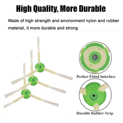 JUNSUNMAY 6Pcs Triangle Side Brushes for iRobot Roomba I / E / J Series Sweeping Robot Replacement Part