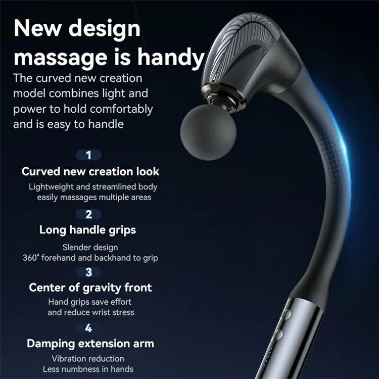 YESIDO MG07 5-Gear Muscle Relaxation Electric Massager Hand-Held Massage Hammer with 4 Massage Heads