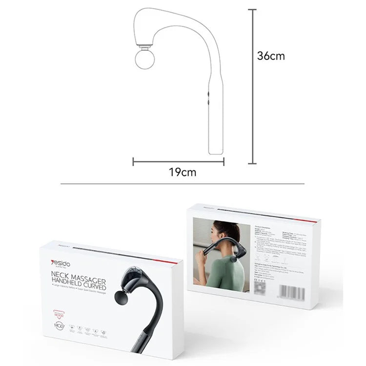 YESIDO MG07 5-Gear Muscle Relaxation Electric Massager Hand-Held Massage Hammer with 4 Massage Heads