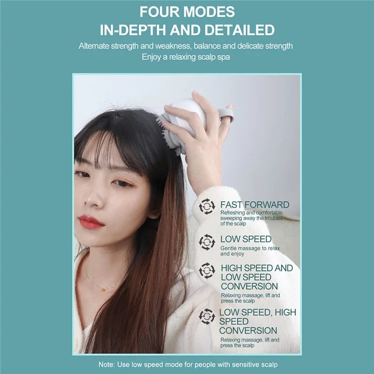 ST-710 4 Modes Electric Scalp Massager Wet and Dry Use Head Kneading Machine