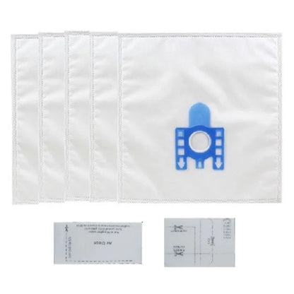 For Miele GN Series S8310 / S8390 / S2121 Vacuum Cleaner 1 Pair Filter Cotton with 5 Dust Bags