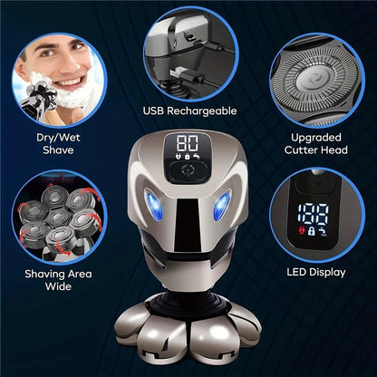 JK-2016 Full Body Washable 5-in-1 Multifunctional Electric Shaver with Digital Display