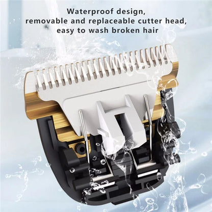 C5 Electric Clipper Professional Hair Trimmer Rechargeable Men Haircut Tool with Sponge and Comb