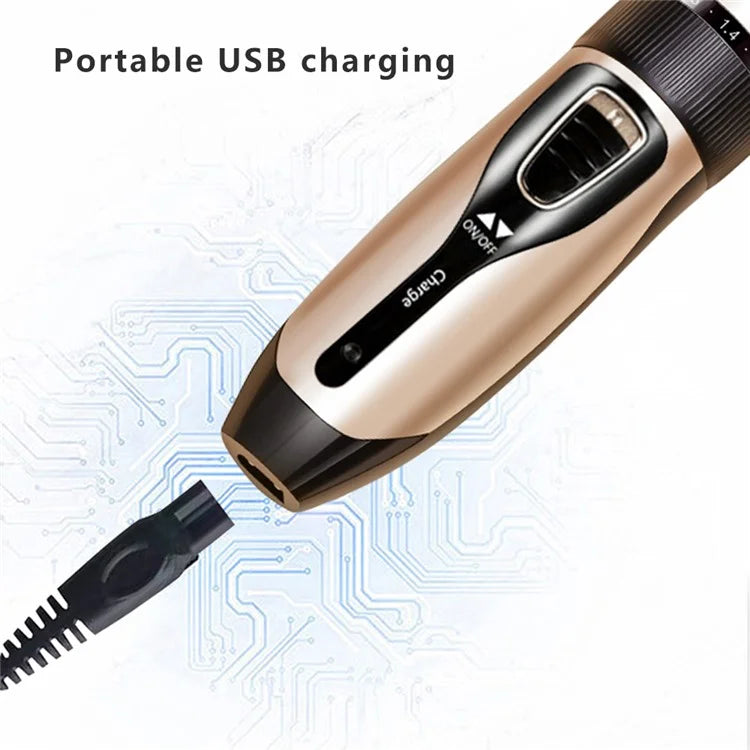 C5 Electric Clipper Professional Hair Trimmer Rechargeable Men Haircut Tool with Sponge and Comb