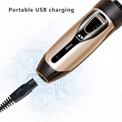 C5 Electric Clipper Professional Hair Trimmer Rechargeable Men Haircut Tool with Sponge and Comb
