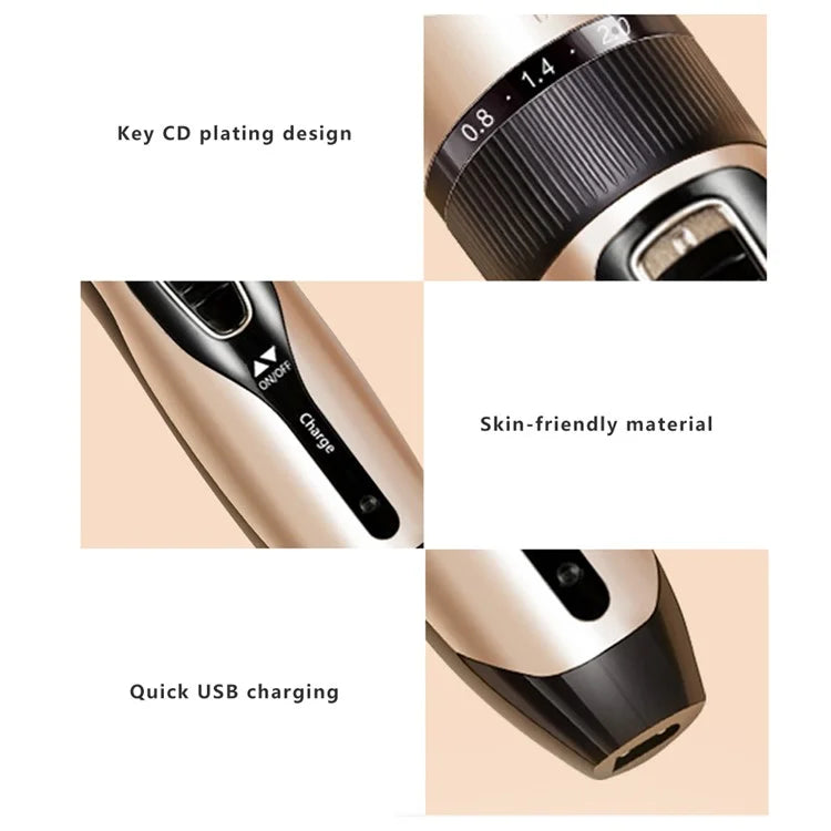 C5 Electric Clipper Professional Hair Trimmer Rechargeable Men Haircut Tool with Sponge and Comb