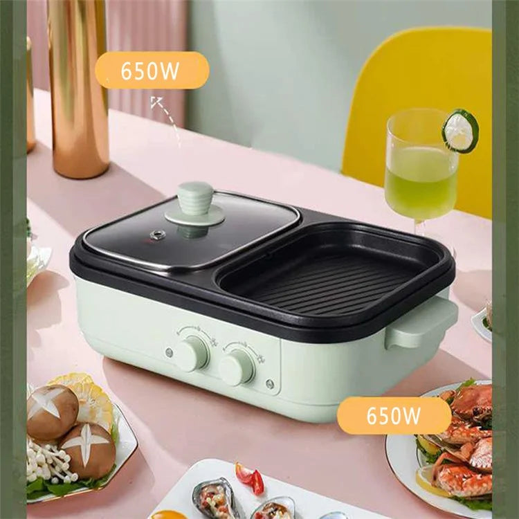 DYG-05 Electric Hot Pot with Grill 2 in 1 Indoor Non-Stick Shabu Shabu Hot Pot (No FDA Certification)