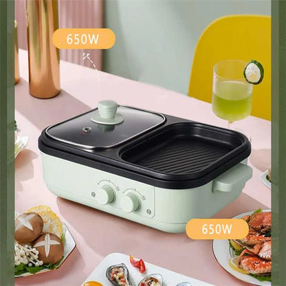 DYG-05 Electric Hot Pot with Grill 2 in 1 Indoor Non-Stick Shabu Shabu Hot Pot (No FDA Certification)
