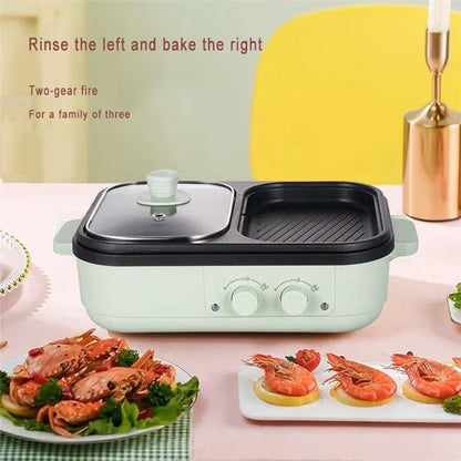 DYG-05 Electric Hot Pot with Grill 2 in 1 Indoor Non-Stick Shabu Shabu Hot Pot (No FDA Certification)