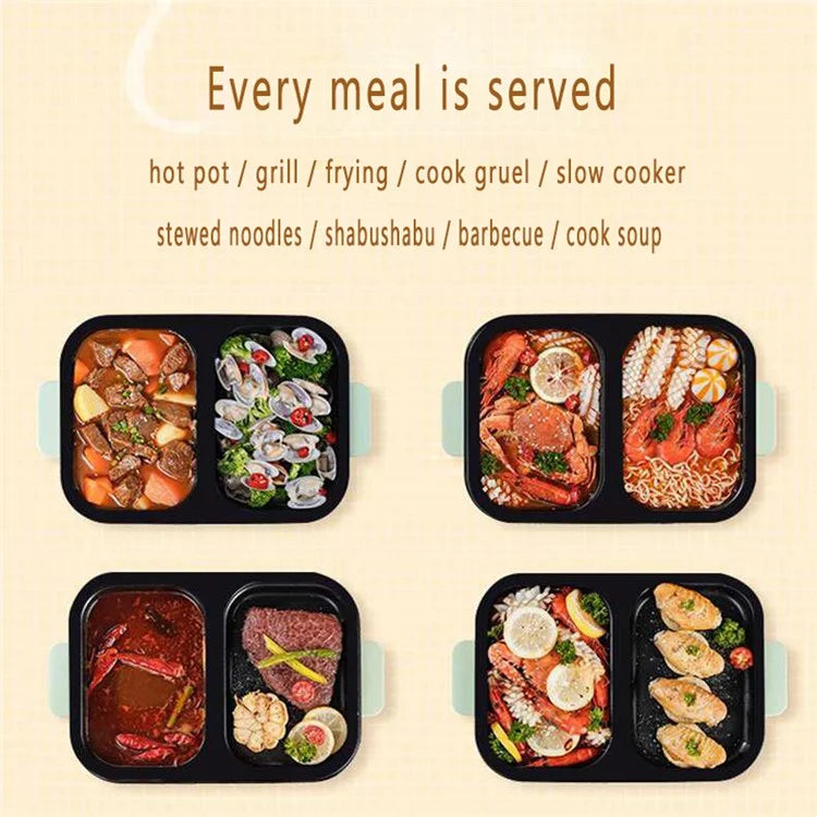 DYG-05 Electric Hot Pot with Grill 2 in 1 Indoor Non-Stick Shabu Shabu Hot Pot (No FDA Certification)