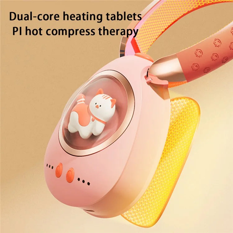 N1 2-in-1 5000mAh Fast Heating Cartoon Cat Hand Warmer Hot Compress Neckband