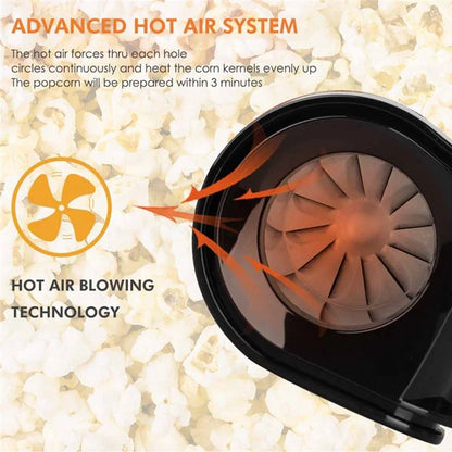 RAF R.9014 EU Adapter Fast Hot Air Popcorn Popper DIY Popcorn Maker with Measuring Cup (No FDA, BPA-Free)