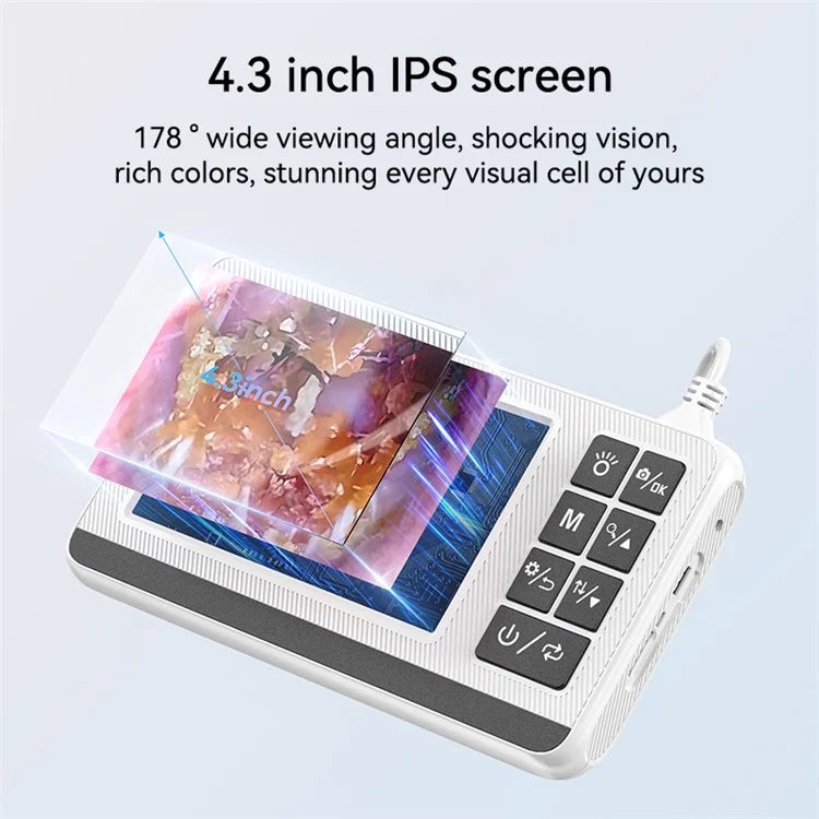 P60 1080P Otoscope Ear Camera 4.3 inch Screen Borescope Ear Wax Visual Detecter with Earpick