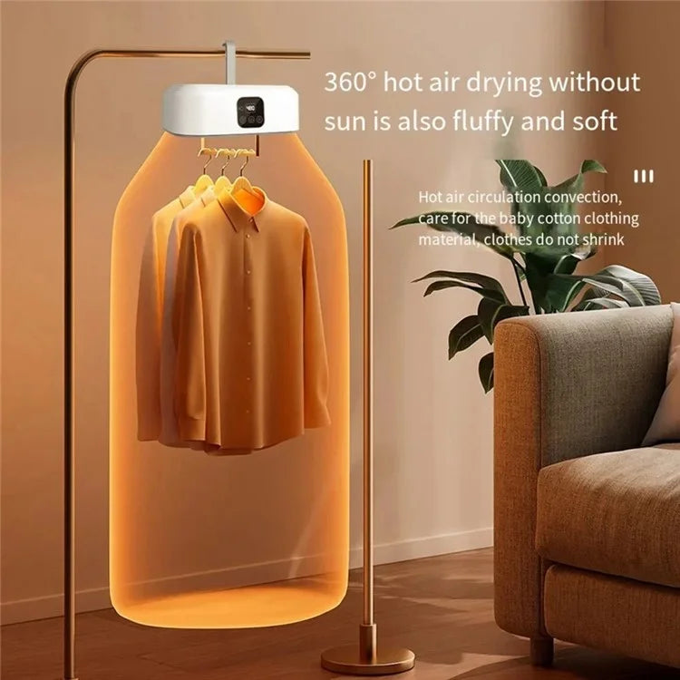 GYJ-001 Portable Clothes Dryer Quick Drying Foldable Electric Dryer with Remote, EU Plug