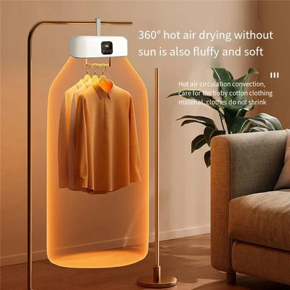 GYJ-001 Portable Clothes Dryer Quick Drying Foldable Electric Dryer with Remote, EU Plug