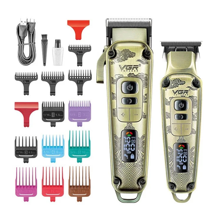 VGR V-643 Hair Clippers Shaver Metal Carving Cordless Hair Cutting Beard Razor Men Electric Hair Trimmer