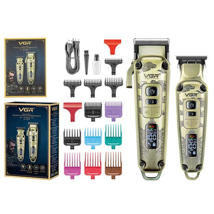 VGR V-643 Hair Clippers Shaver Metal Carving Cordless Hair Cutting Beard Razor Men Electric Hair Trimmer