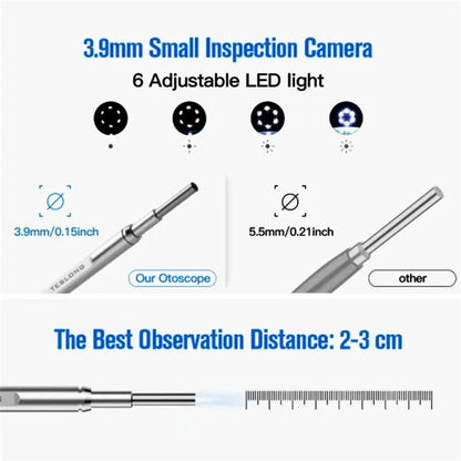 TESLONG MS450 HD 4.5-Inch Smart Screen Visual Ear Endoscope, 3.9mm Ear Otoscope