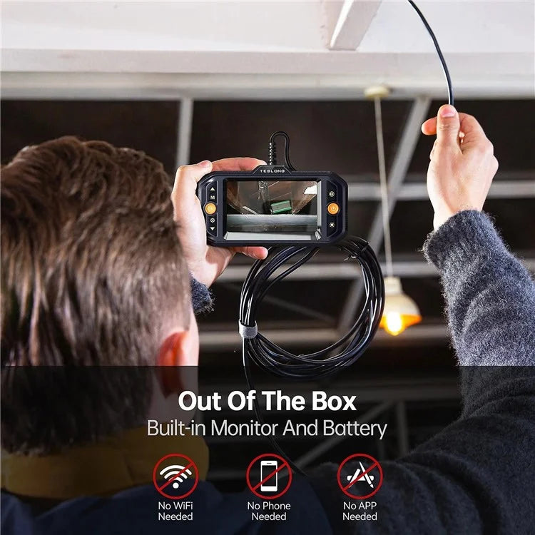 TESLONG TS43S 4.3-Inch HD Screen Endoscope 7.9mm Triple Lens Camera Probe