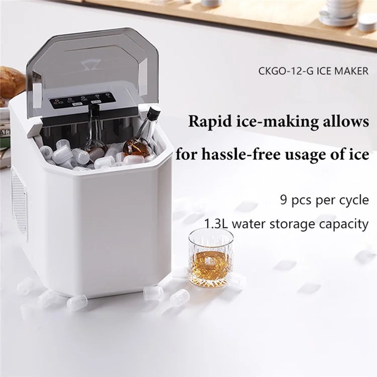CKGO 12-G Ice Maker Household Ice Machine Self-Cleaning Small Ice Cube Maker
