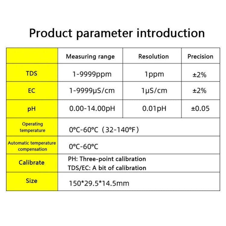 4-in-1 PH TDS EC TEMP Test Pen Portable Water Quality Monitor Tester