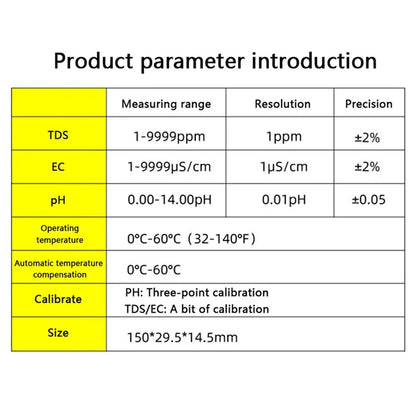 4-in-1 PH TDS EC TEMP Test Pen Portable Water Quality Monitor Tester