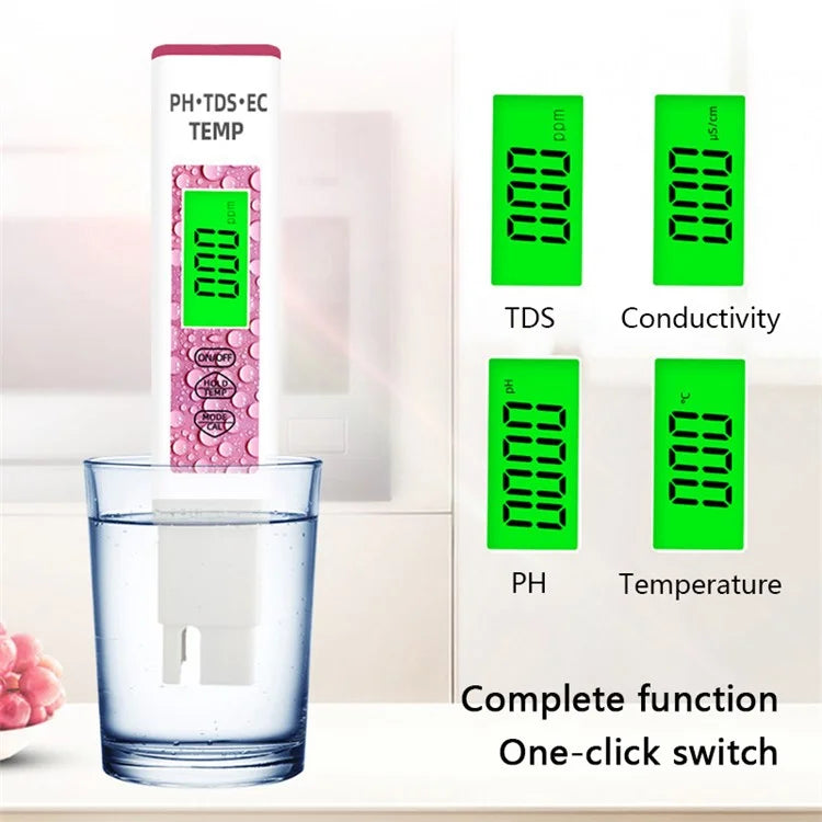 4-in-1 PH TDS EC TEMP Test Pen Portable Water Quality Monitor Tester