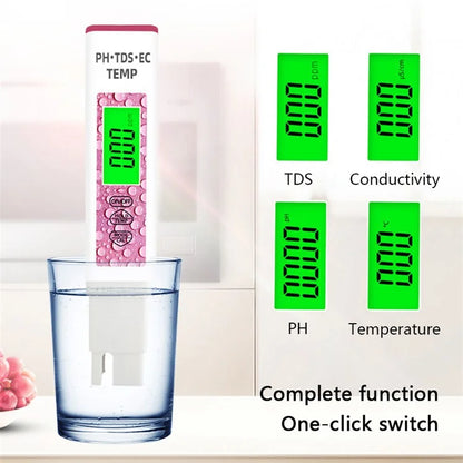 4-in-1 PH TDS EC TEMP Test Pen Portable Water Quality Monitor Tester