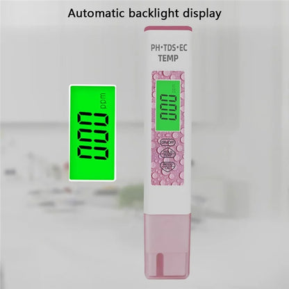 4-in-1 PH TDS EC TEMP Test Pen Portable Water Quality Monitor Tester