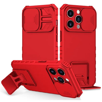 Cell Phone Shell for iPhone 14 Pro 6.1 inch, Stable Kickstand PC + TPU Slide Camera Protection Anti-scratch Phone Case
