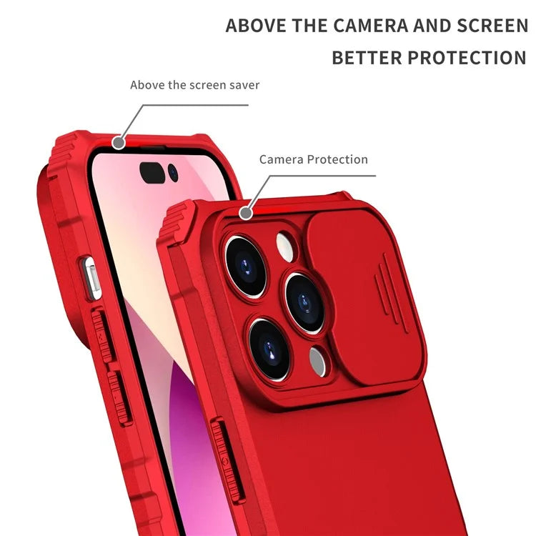 Cell Phone Shell for iPhone 14 Pro 6.1 inch, Stable Kickstand PC + TPU Slide Camera Protection Anti-scratch Phone Case