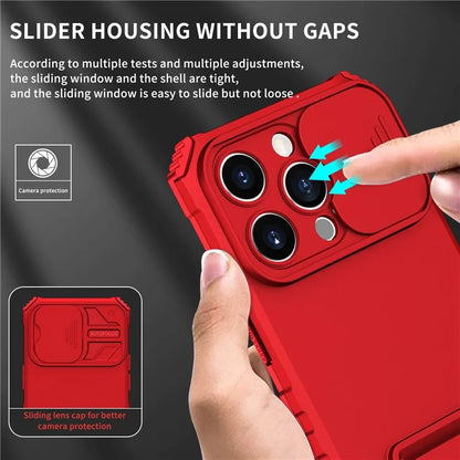Cell Phone Shell for iPhone 14 Pro 6.1 inch, Stable Kickstand PC + TPU Slide Camera Protection Anti-scratch Phone Case