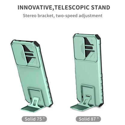For Xiaomi Redmi Note 11S 4G, Slide Camera Protection Adjustable Kickstand PC + TPU Back Cover Anti-wear Phone Case